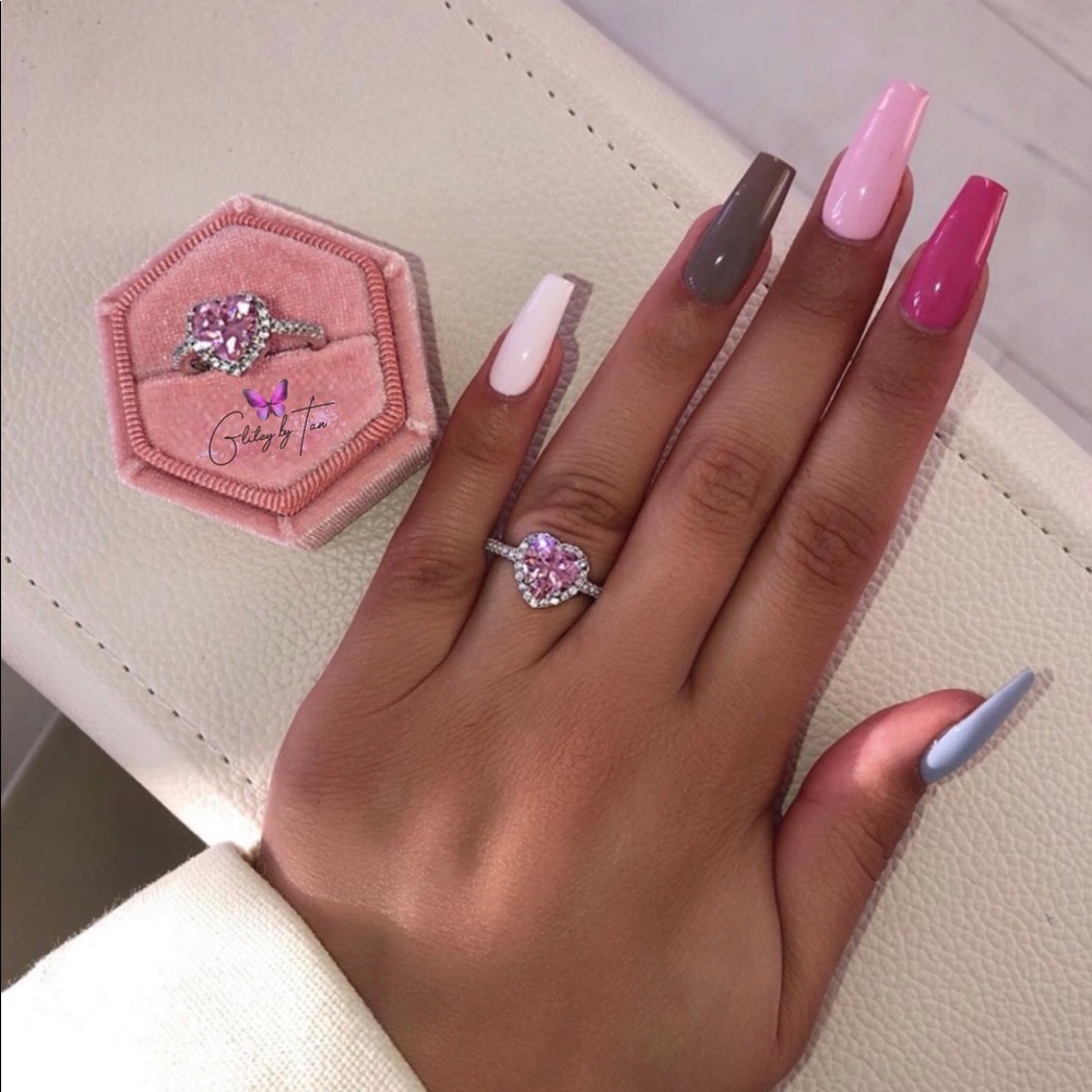 925 Sterling Silver Engagement Heart Ring